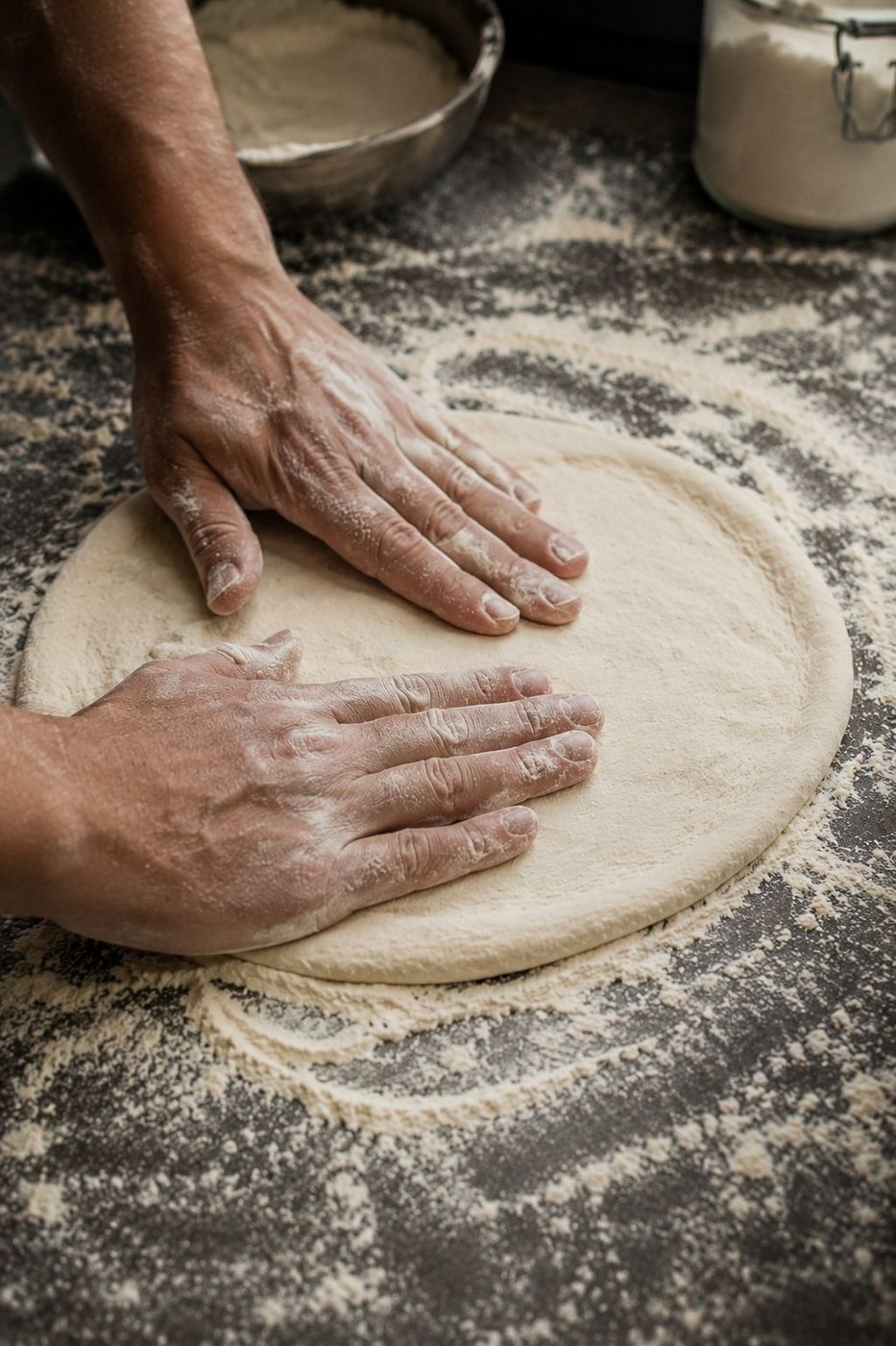 Préparation artisanale de la pâte à pizza Croq'Up